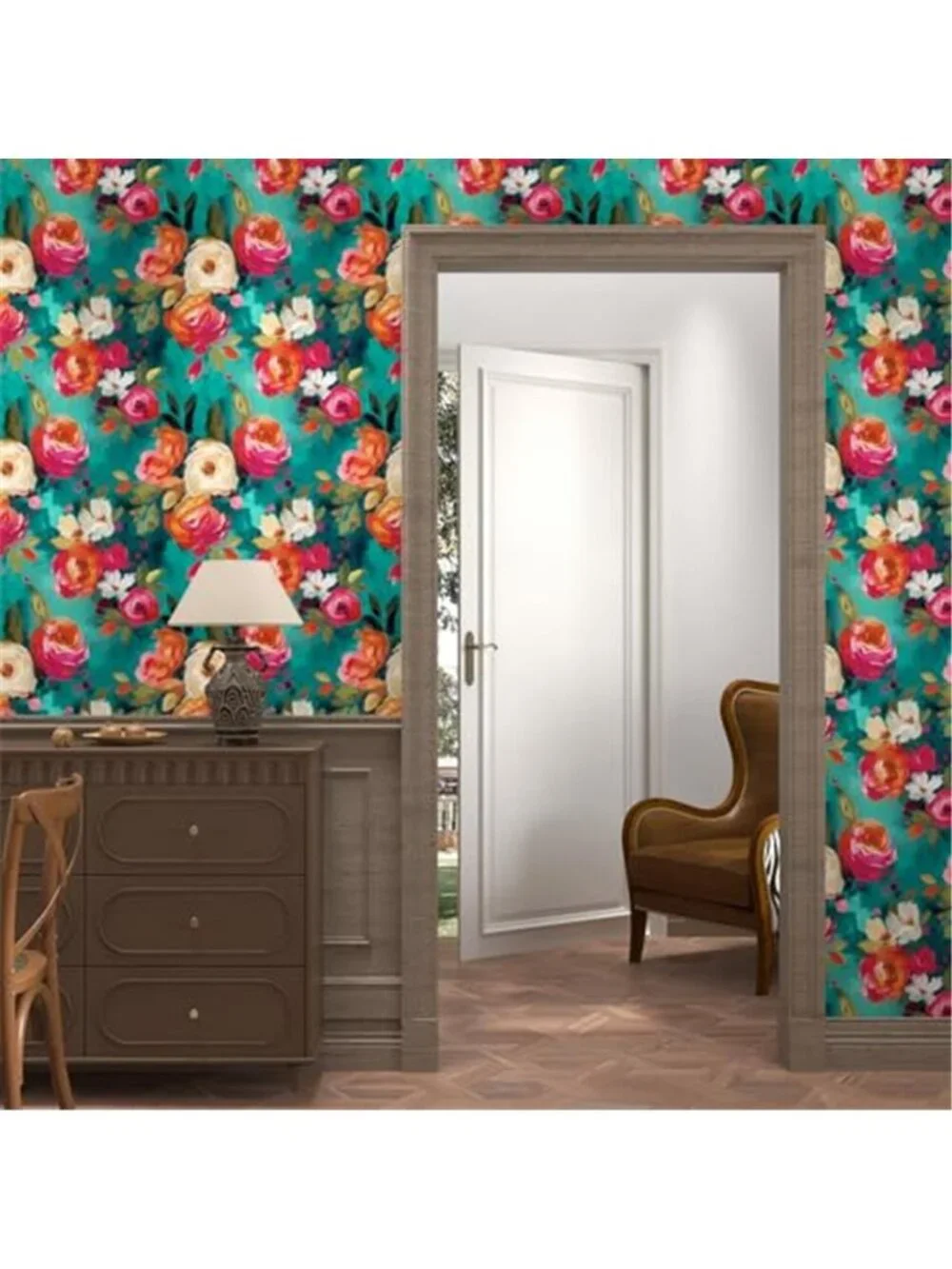 Floral Peel Stick Wallpaper Boho Watercolor Contact Paper Removable Waterproof